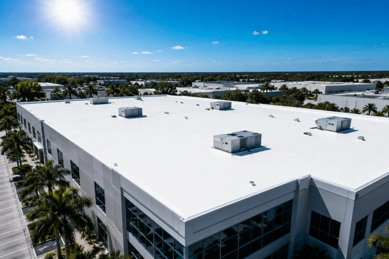 80,000 sq ft Miami-Dade warehouse roof — restored by STATE BLVD