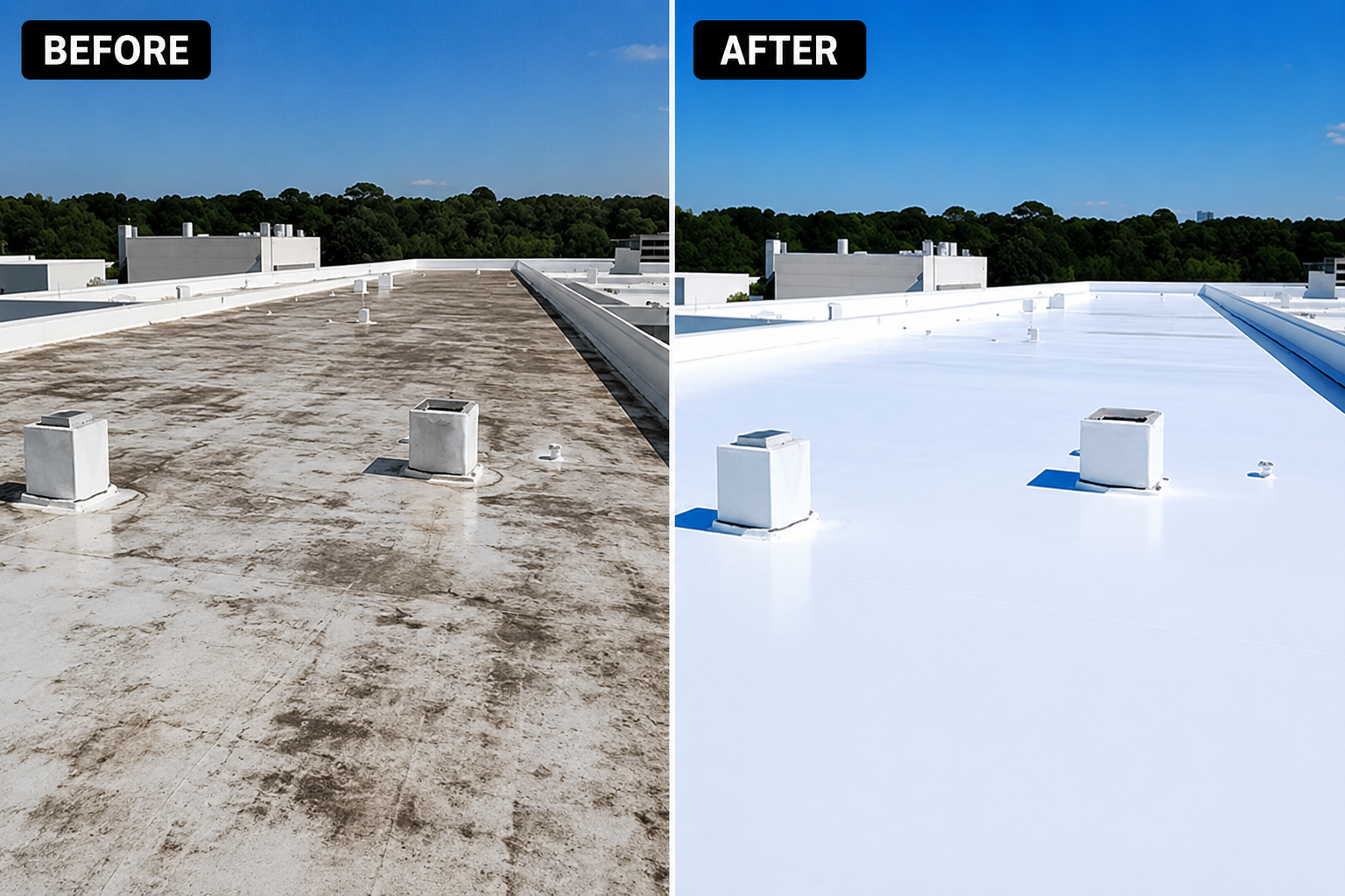Before and after: Reflective Silicone System